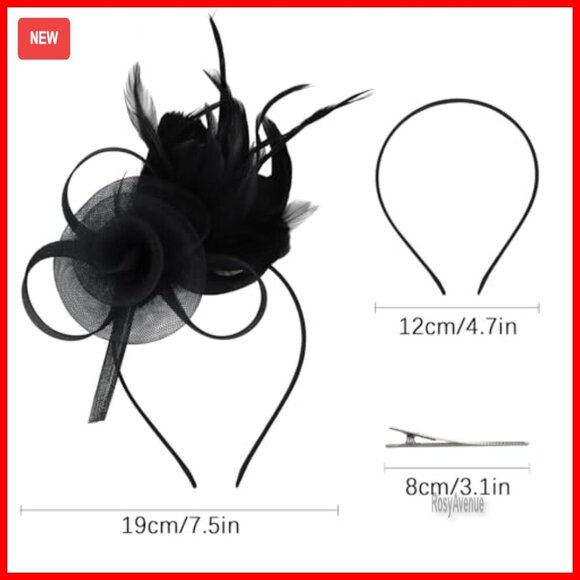 8-Piece Fascinator Hat Set with Feathers and Headband for Special Occasions main image 4